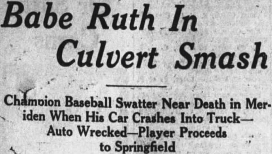 Babe Ruth's Connecticut Car Crash 116 1920 Oct 1 Babe Ruth Connecticut Car Crash edited