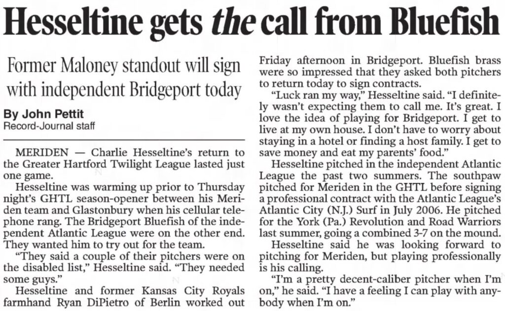 2008 May 31 Hesseltine Gets The Call From Bluefish 1
