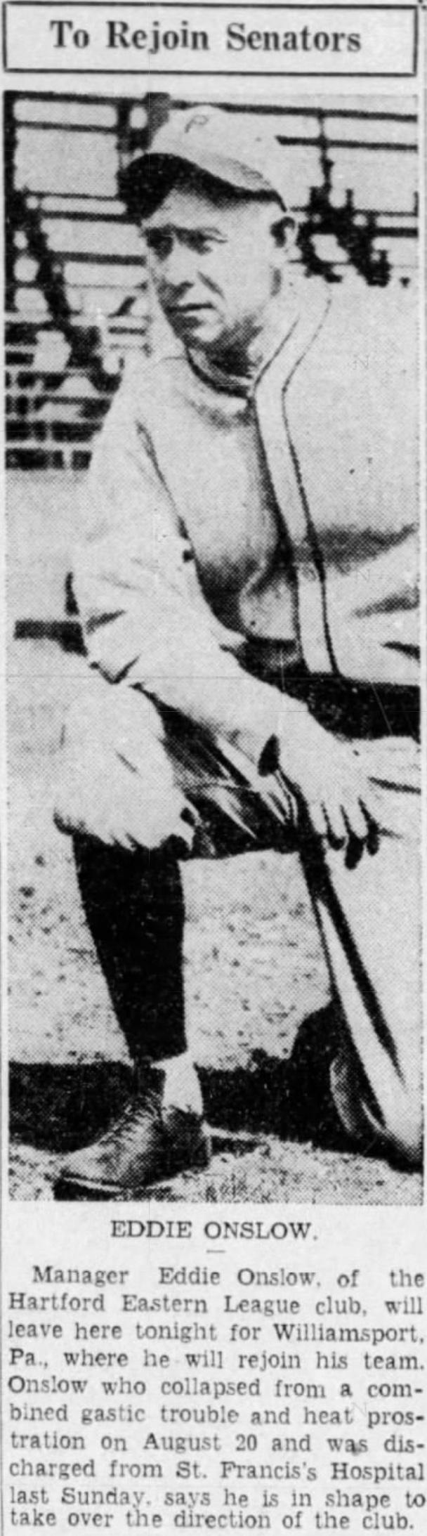 Eddie Onslow, Manager, Hartford Bees, 1938.