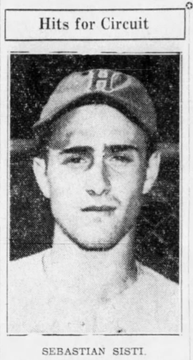 Sebby Sisti, Infielder, Hartford Bees, 1938.