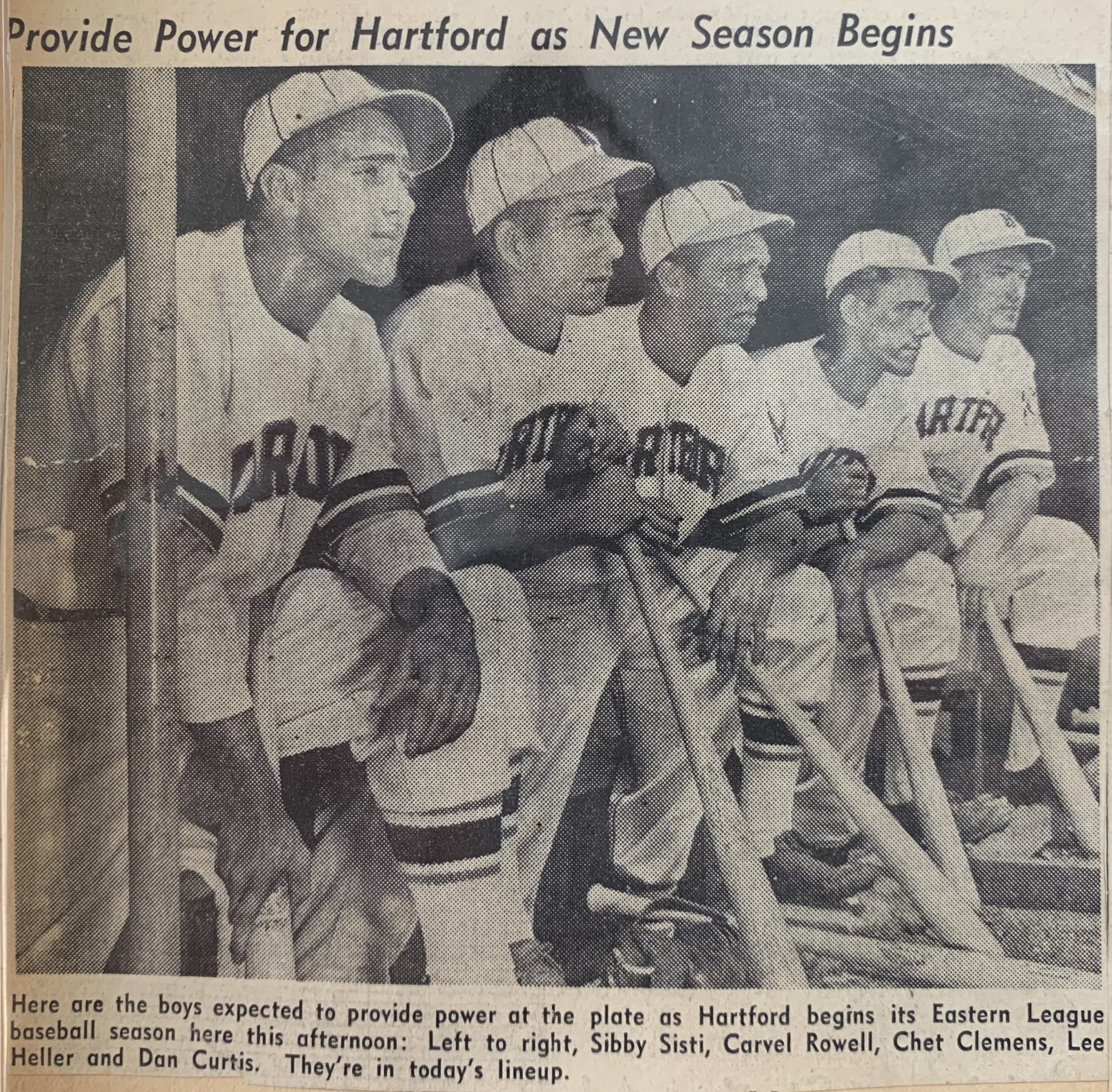 Batters for the Hartford Senators (Bees), 1939.