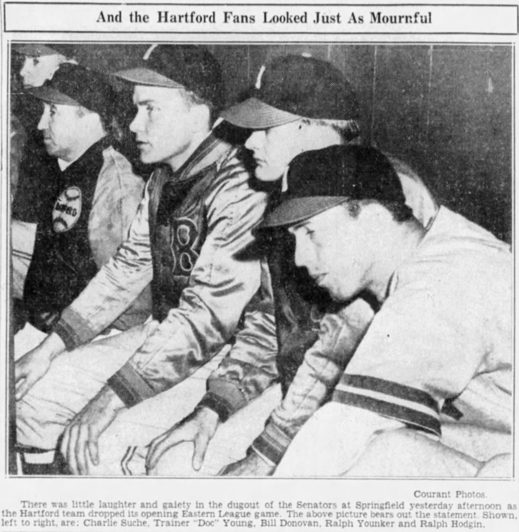 Hartford Senators (Bees) at Springfield on Opening Day, 1940.