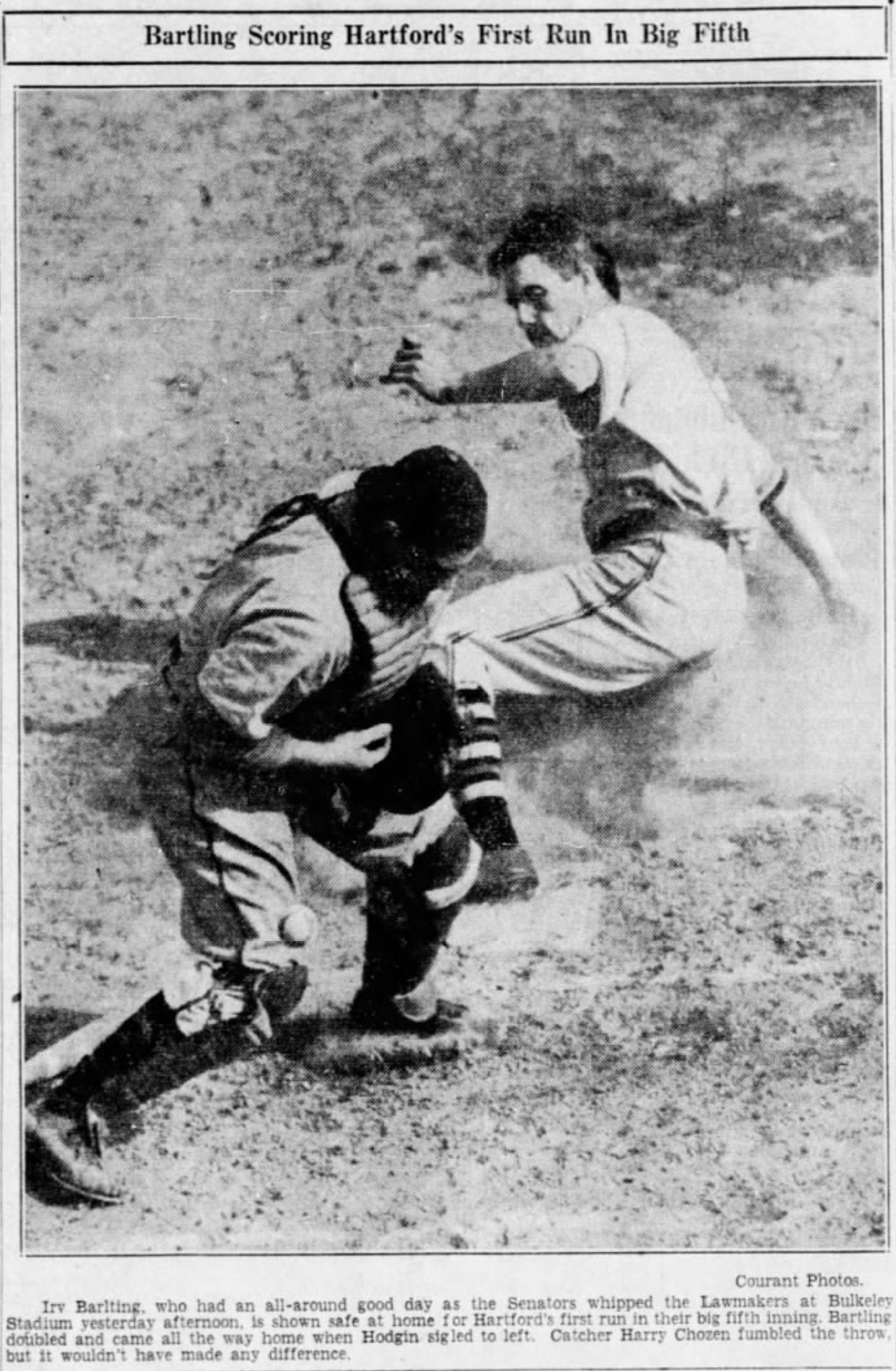 Irv Bartling, Shortstop, Hartford Bees, 1940.