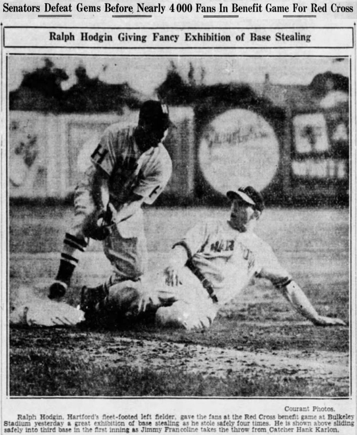 Ralph Hodgin, Outfielder, Hartford Bees, 1940.