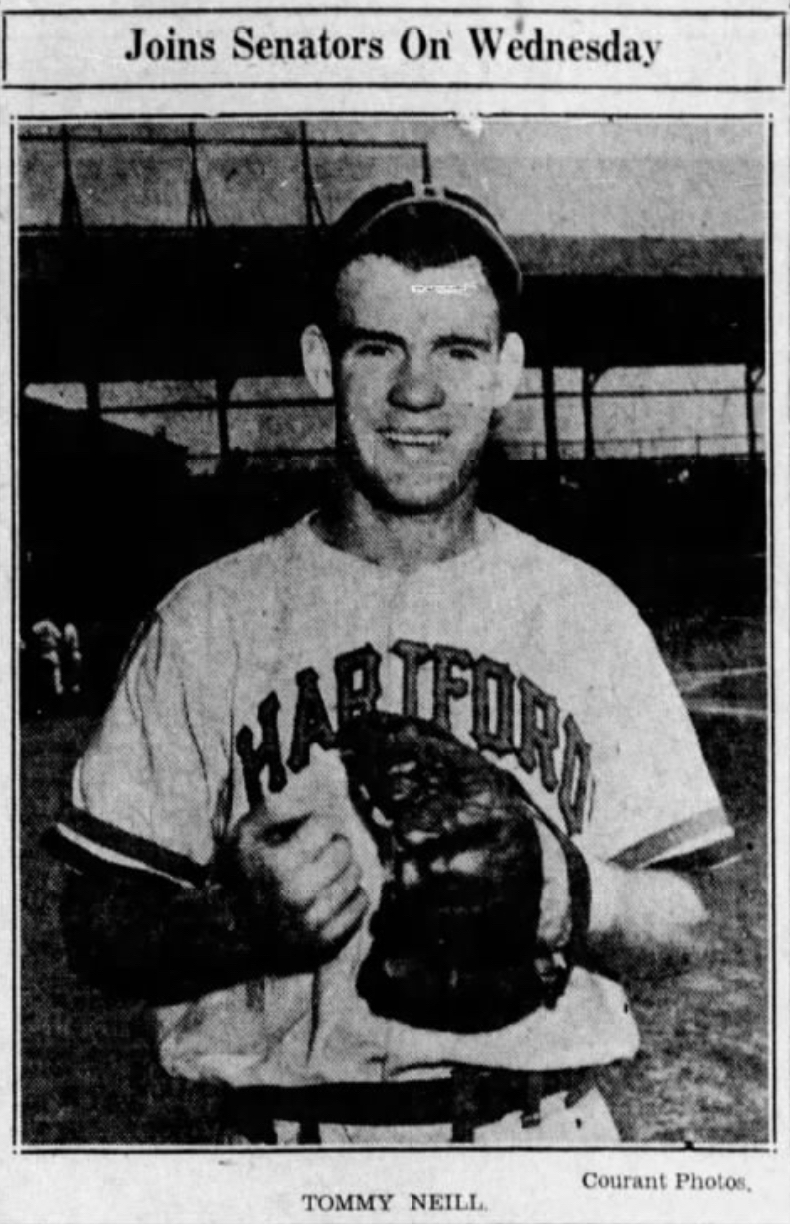 Tommy Neil, Outfielder, Hartford Bees, 1941.