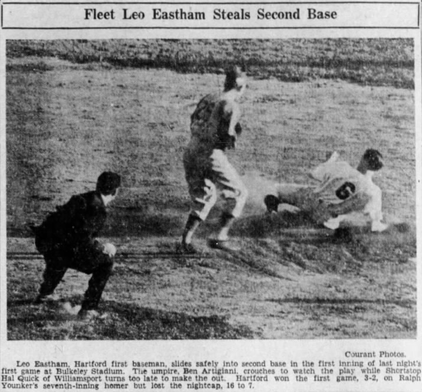 Leo Eastham, First Baseman, Hartford Bees, 1941.