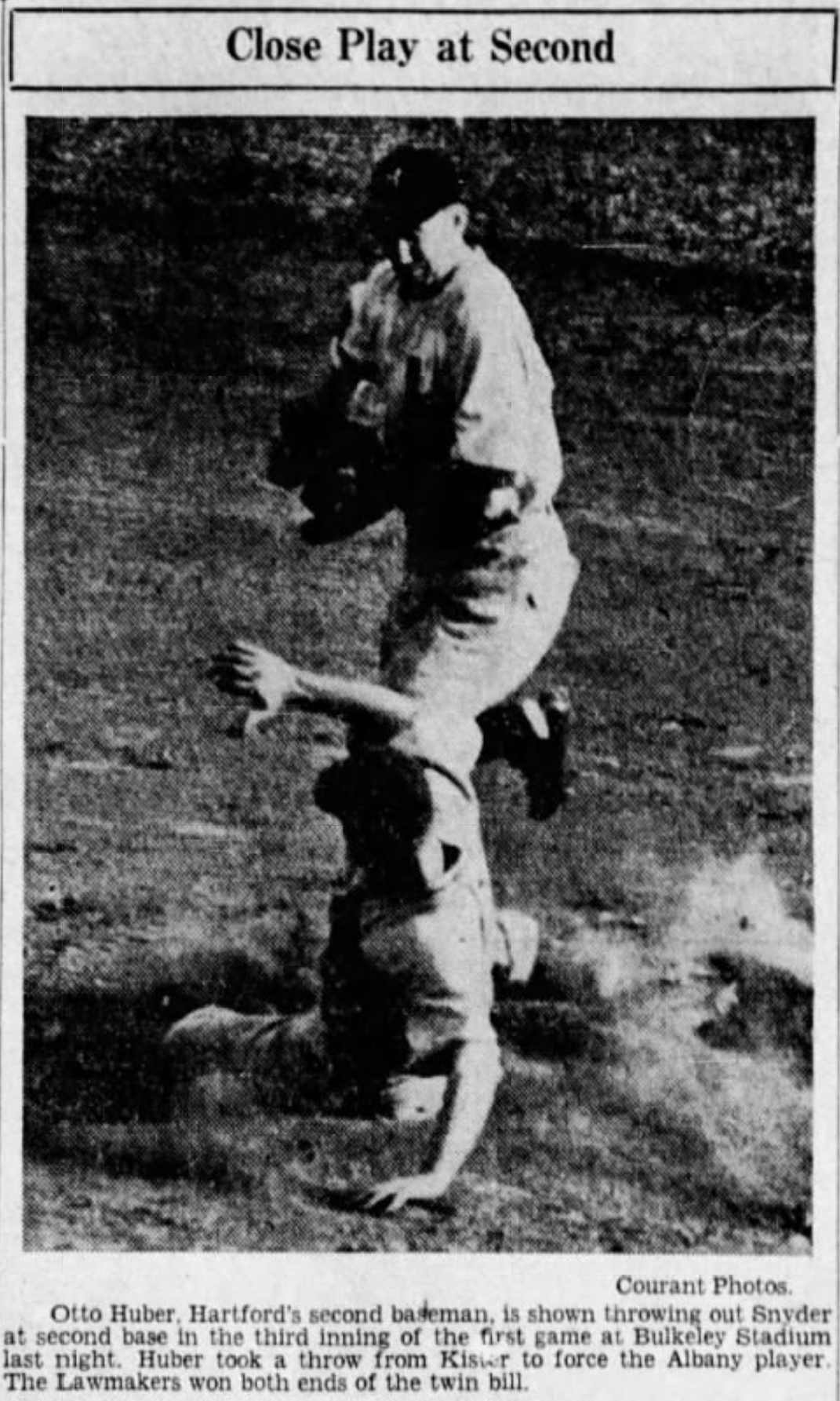 Otto Huber, Second Baseman, Hartford Bees, 1941.