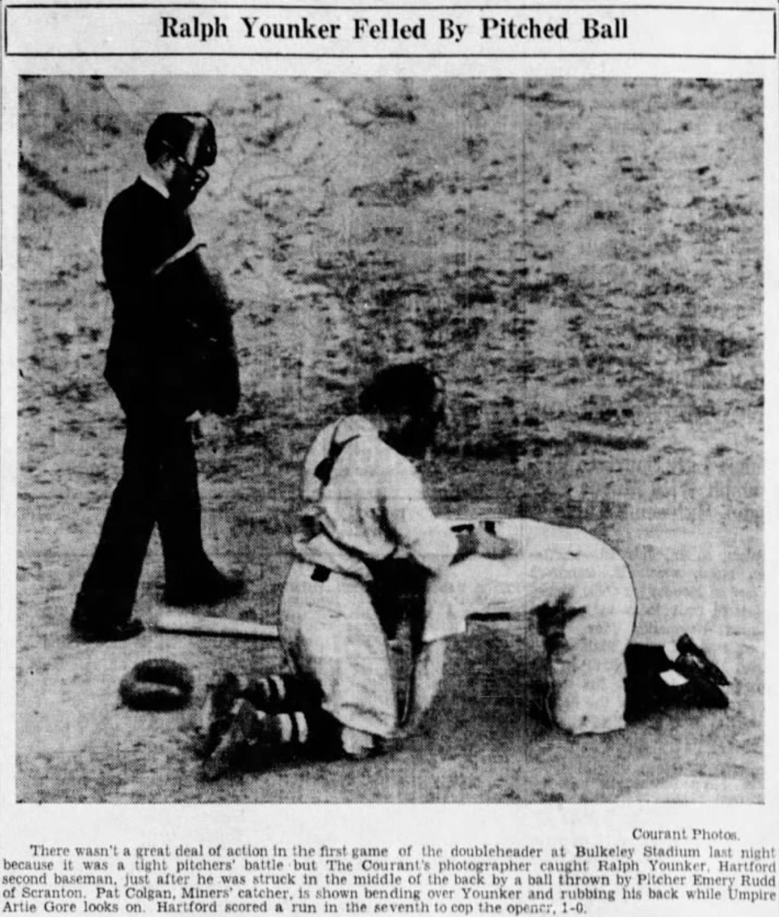 Ralph Younker, Third Baseman, Hartford Bees, 1941.