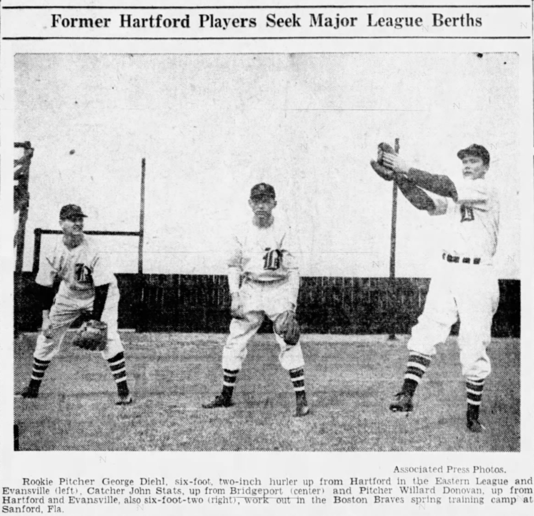 Former Hartford Bees at Boston Braves Spring Training, 1942.