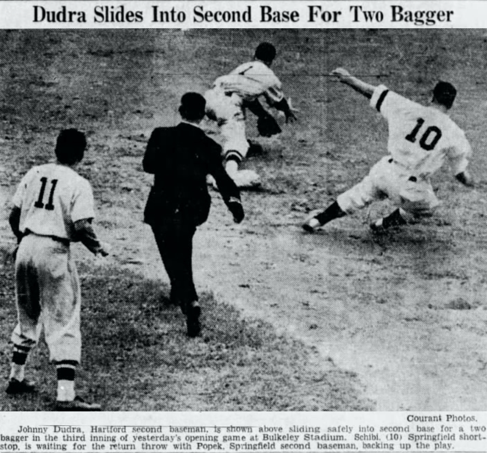 Johnny Dudra, Second Baseman, Hartford Bees, 1942.