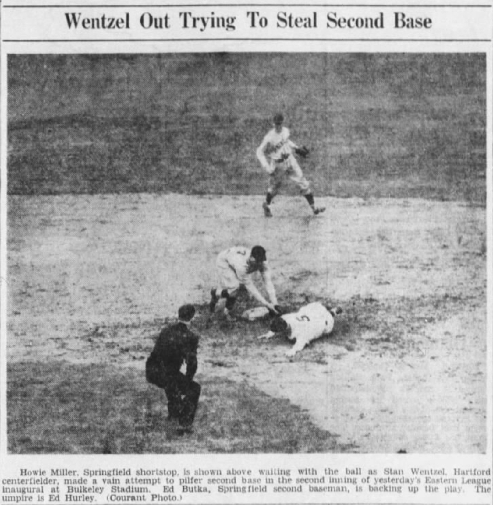 Stan Wentzel, Outfielder, Hartford Bees, 1943.