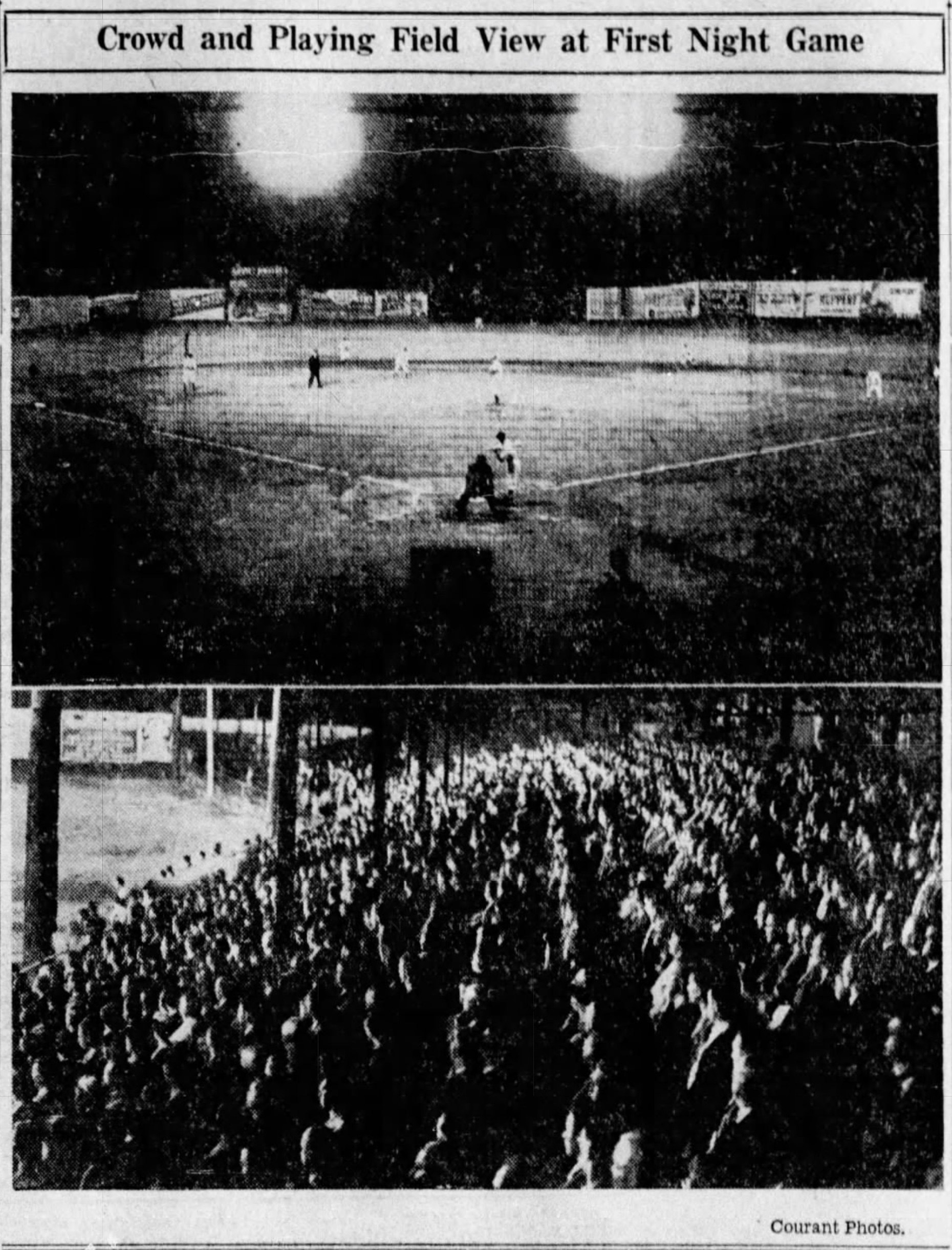 First game under the lights at Bulkeley Stadium, June 16, 1941.