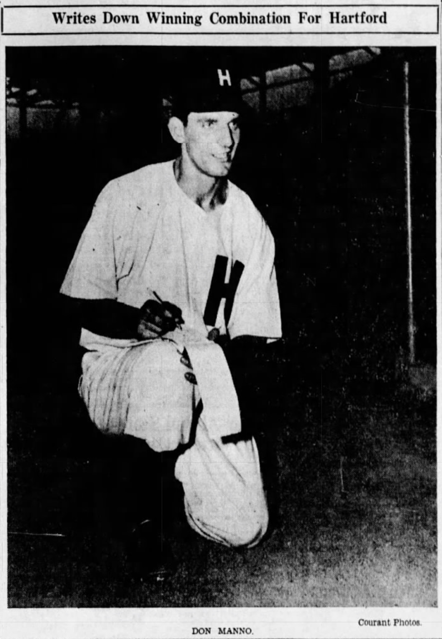 Don Manno, Player-Manager, Hartford Bees, 1941.