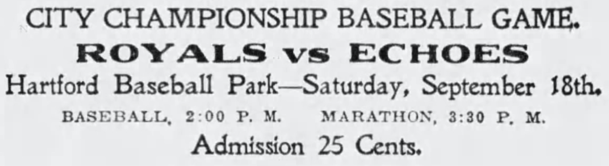 City Championship, Royals vs. Echoes, Hartford, CT, 1909.