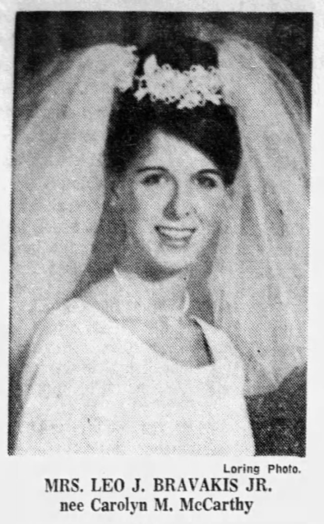 1965 Carolyn M. MacCarthy Bravakis Wedding Photo