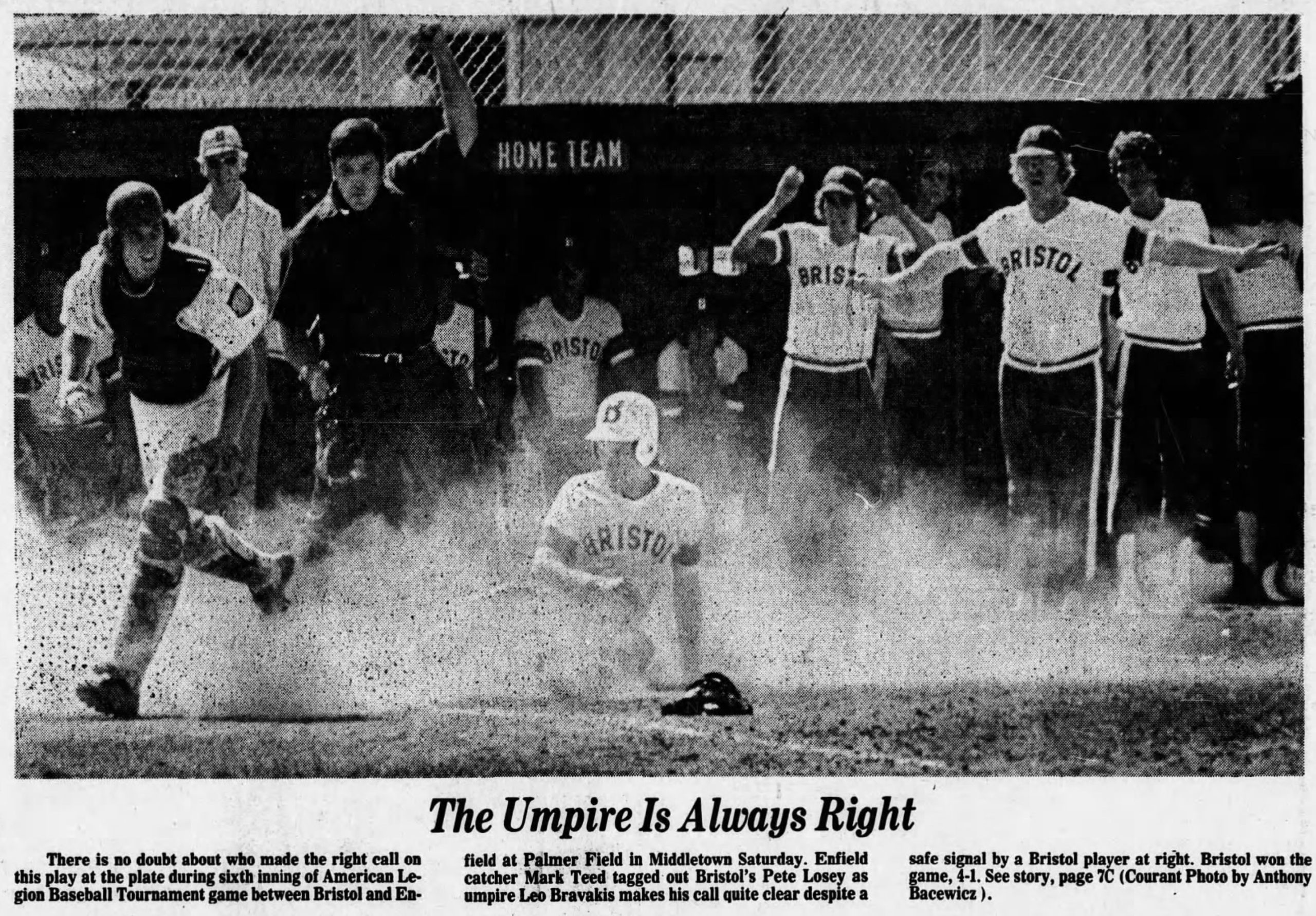 1975 Bristol American Legion vs. Middletown Legion Leo Bravakis Sr. Umpire